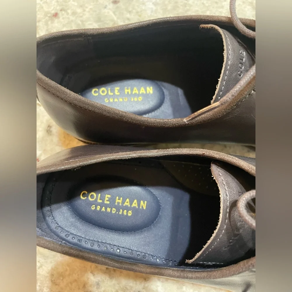 COLE HAAN GRAND 360 BROWN LEATHER OXFORDS SIZE 9.5 M
